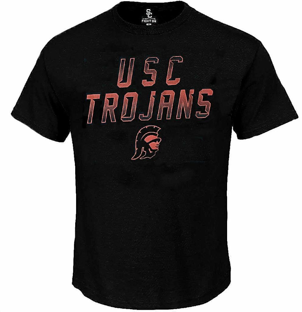Southern Cal Trojans Men's Black Long Game Short Sleeve Performance T shirt