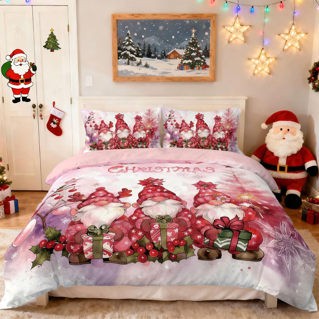 Bed Three-Piece Custom Valentine'S Day Dwarf Print Quilt Cover Pillowcase Bedding