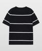MANNERGRAM Striped Boat Neck 100% Cotton Short Sleeve Knit Black