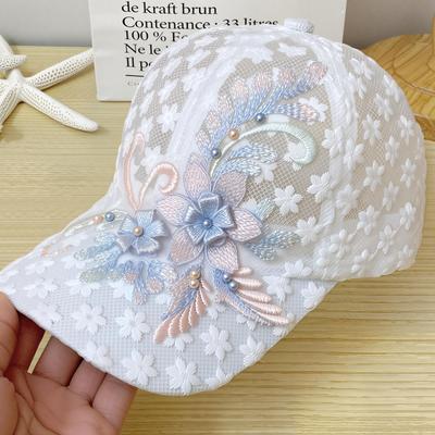 Lace Hat Unisex Embroidered Baseball Cap Breathable Summer Sunshade Cap Cap