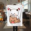 1PC Bubu Dudu Print Flannel Blanket, High quality All Seasons, Home Decor, Warmth and Comfort, Perfect for Christmas Gifts