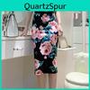 Summer Skirt Print Pencil Elegant Women Bodycon High Waist Knee Length Skirt Female