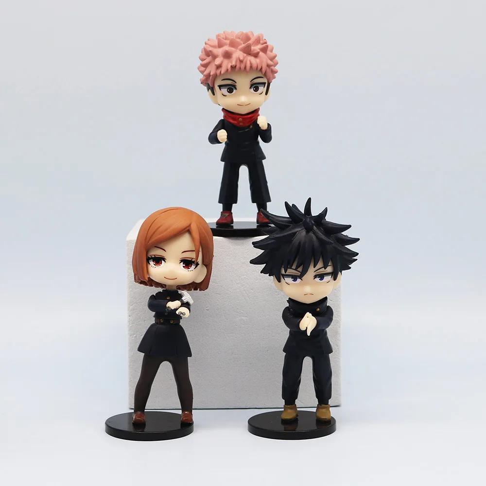 7pcs Q Version Jujutsu Kaisen 9cm Figure Satoru Gojo Itadori Yuji Geto Suguru Nobara Megumi Collection Character Ornaments