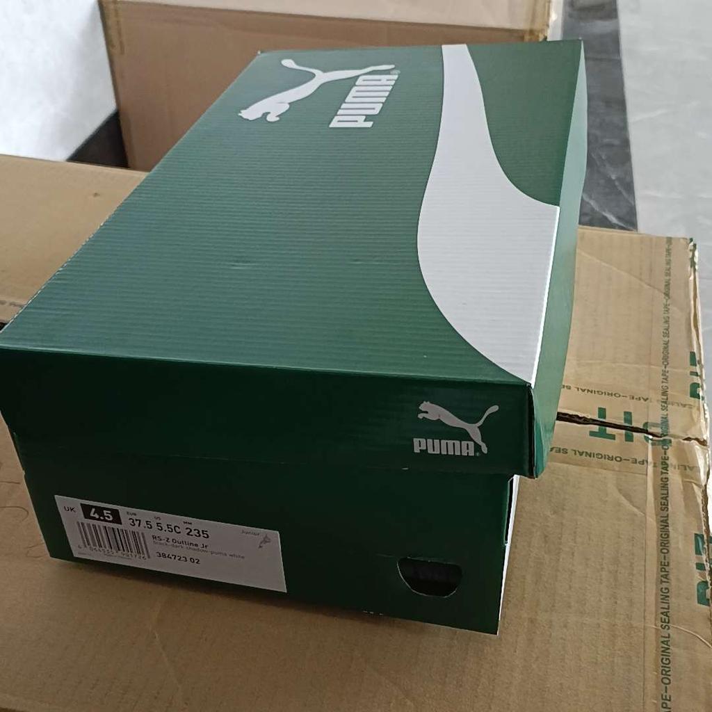 Puma Rs-Z Outline Versatile Comfortable Durable Low-Top Kids Casual Shoes Kids Casual Shoes Black Gray White 384723-02