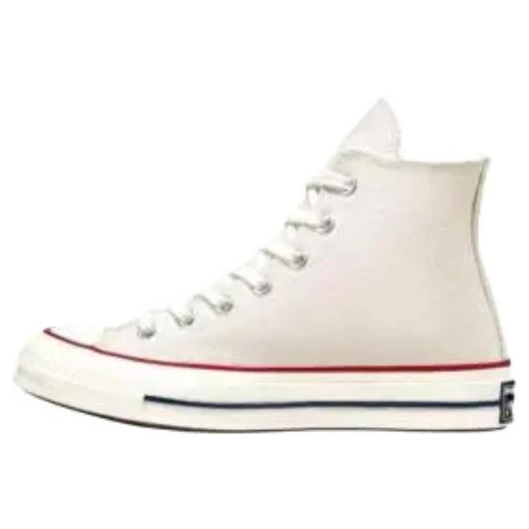 Converse Années 1970 811 Manufacturing, Baskets Montantes en toile Denim Inversé Unisexe Bleu Beige Blanc 162053C(Team80-)