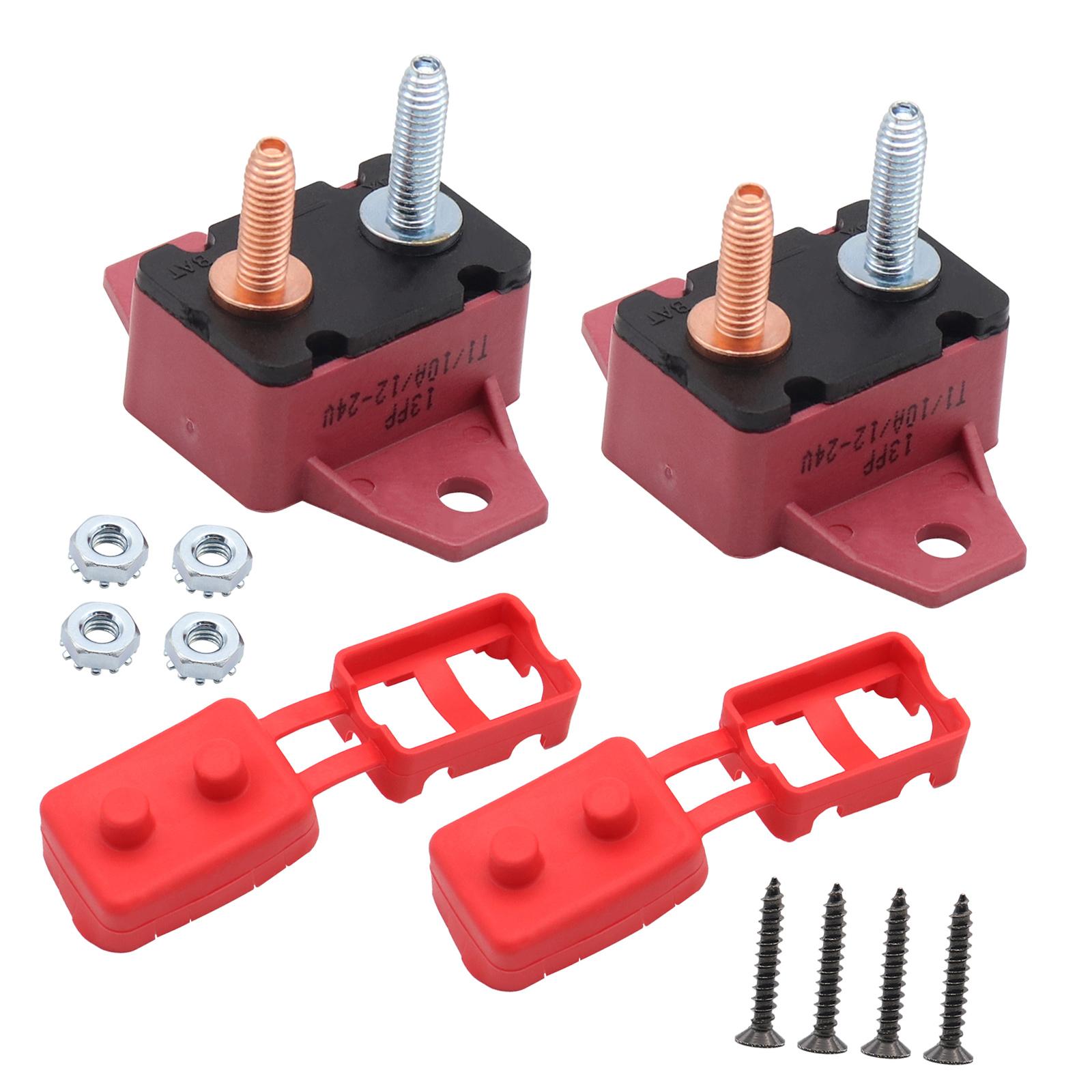 

10A Auto Resetting Circuit Breakers With Waterproof Cover For 6-28V Systems Waterproof Circuit Protections 1