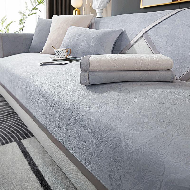 Affordable Luxury Style Sofa Cushion Four Seasons Universal Non-Slip Cushion Cover Cloth Modern High-End Gray Leather Sofa Cover Towel