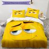 Glückliches Gesicht Design Bett Bettwäsche Set 1 Bettbezug + 2 Kissenbezüge Weich Atmungsaktiv Haushalt Bettwäsche