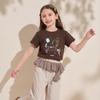 Montagut Girls' Cartoon Print Short Sleeve T-Shirt