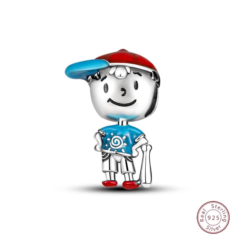 Copper Beaded Pendant Blue Shiny Zircon Suitable Original 3Mm Bracelet Women Fine Jewelry