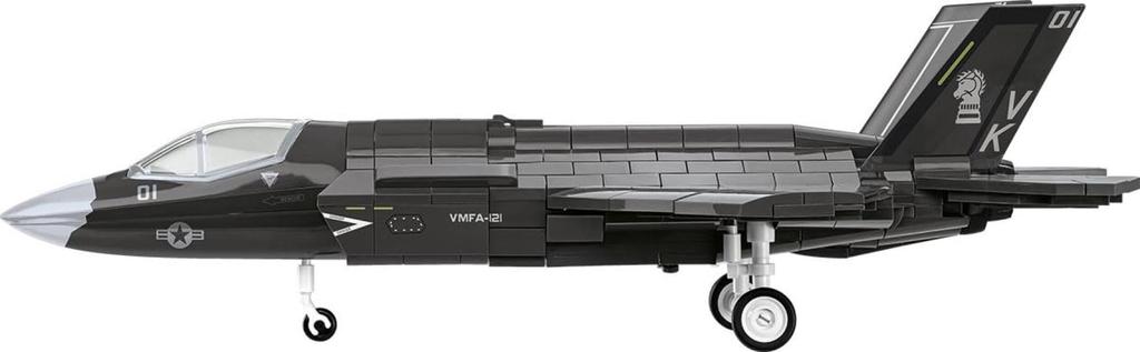 COBI 5912 F-35B Lightning II Fighter Model Kit, Armed Forces Series, 1:48 Scale, 614 Pieces, with Minifigure, Gray