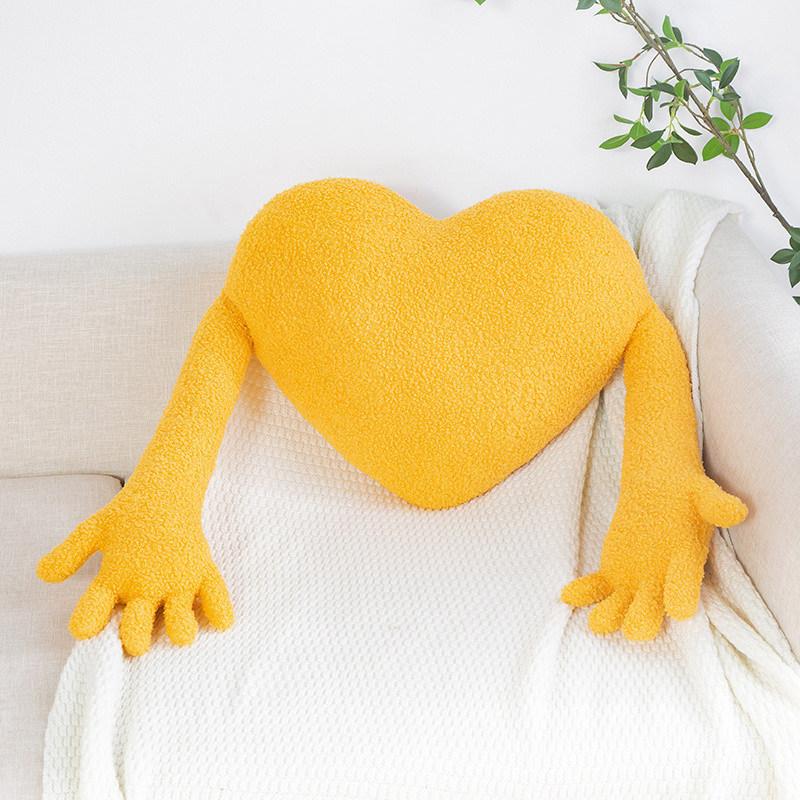 Couple Love Heart Palm Pillow Plush Toys Creative Modeling Red Cushion Blue and White Love Heart Plush Dolls