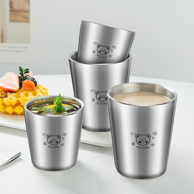 180/300ML 304 Stainless Steel Water Cup With Scale Double Layer Anti Scalding Coffee Cup Tumbler Portable Cute Milk Mug