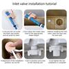 Split Toilet Drain Valve Two Button Toilet Water Outlet Valve Double Flush Fill Water Tank Replacement Fittings