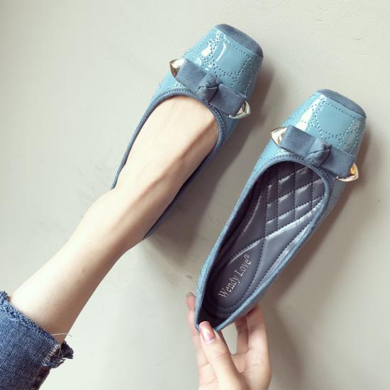 Fashion Doudou Square Toe Flat Shoes for Women 2024 New High Quality Genuine Leather Soft Sole Large Size