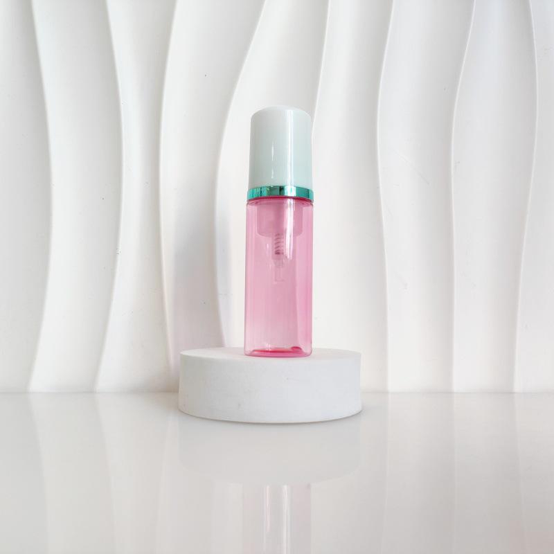 60ml Red Translucent Mousse Dispenser: Cosmetic Brush Foam Bottle for Face Wash and Travel Use