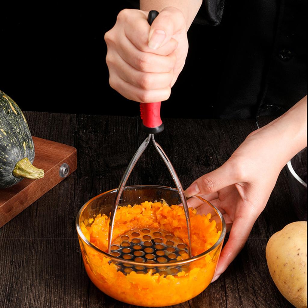 Gepresster Kartoffelstampfer Reibe Pürierer Entsafter Kartoffeldrücker Glatter Kartoffelstampfer Zerkleinerer Obstwerkzeuge Edelstahl Küche