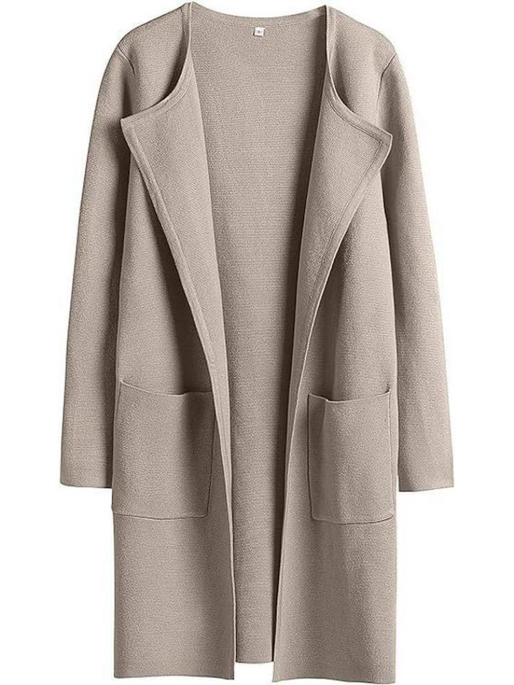 Women American Style Casual Lapel Coat Woolen European