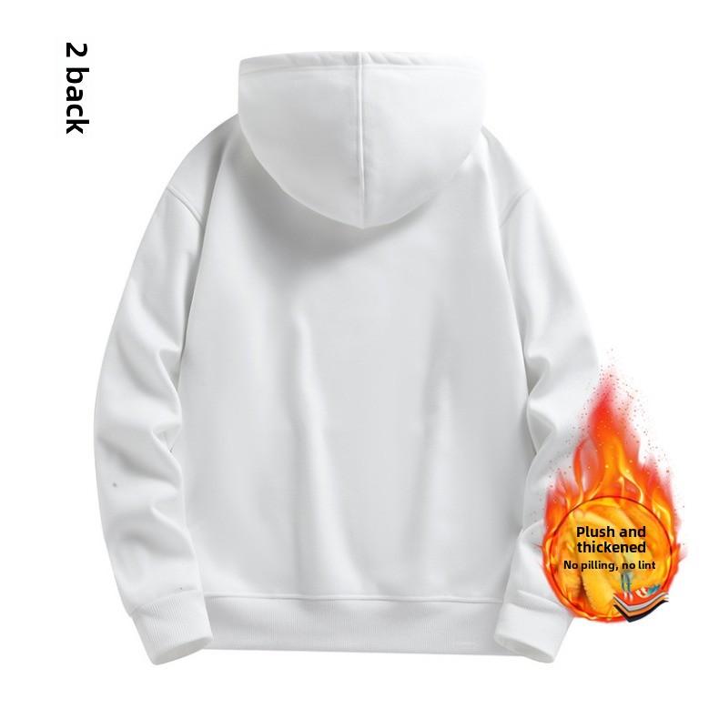 GMXIA men Spring and winter youth plus fleece thickened men's fleece hoodie hoodie wear jacket men's pullover coat