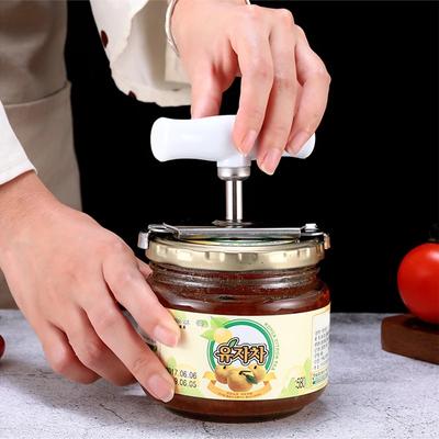 Abridor de tampas de garrafa multifuncional de aço inoxidável com tampas ajustáveis, abridor de jarras, abridor de latas de parafuso que economiza trabalho para utensílios de cozinha