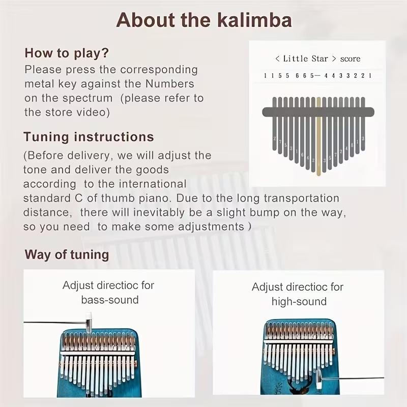 17 Tasti Kalimba Pianoforte a Pollice Tastiera Impiallacciata in Legno Massiccio Strumento Musicale Kalimba Pianoforte a Dita Regalo di Natale per Amanti della Musica