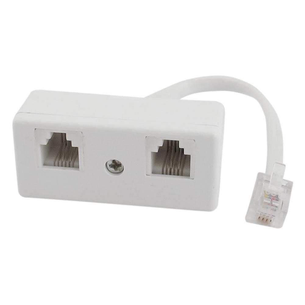 Hot 6P4C RJ11 Male to Dual Female Telephone Line Splitter Connector Adapter NONE