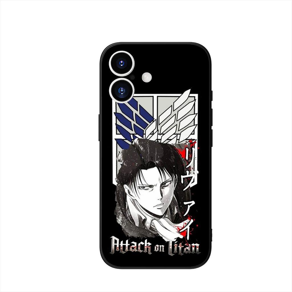 Attack on titan Eren Jaeger levi Phone Cover Case for Apple iPhone 16 15 14 Plus 13 12 Mini 17 Pro Max + 16E Air 16+ ProMax
