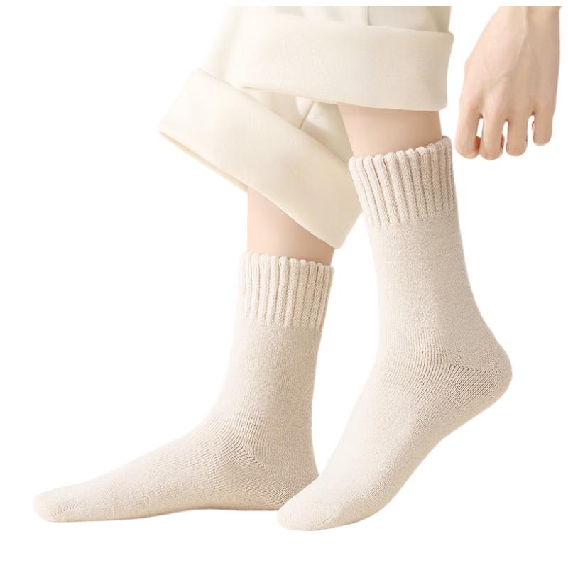 BADIGAO Unisex Disposable Plush Mid-Calf Socks