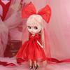 30cm Doll Clothes For Rabbit New Year Dress Red Wedding Dress Suit 1/6 BJD,Blythe,Azone.,OB24