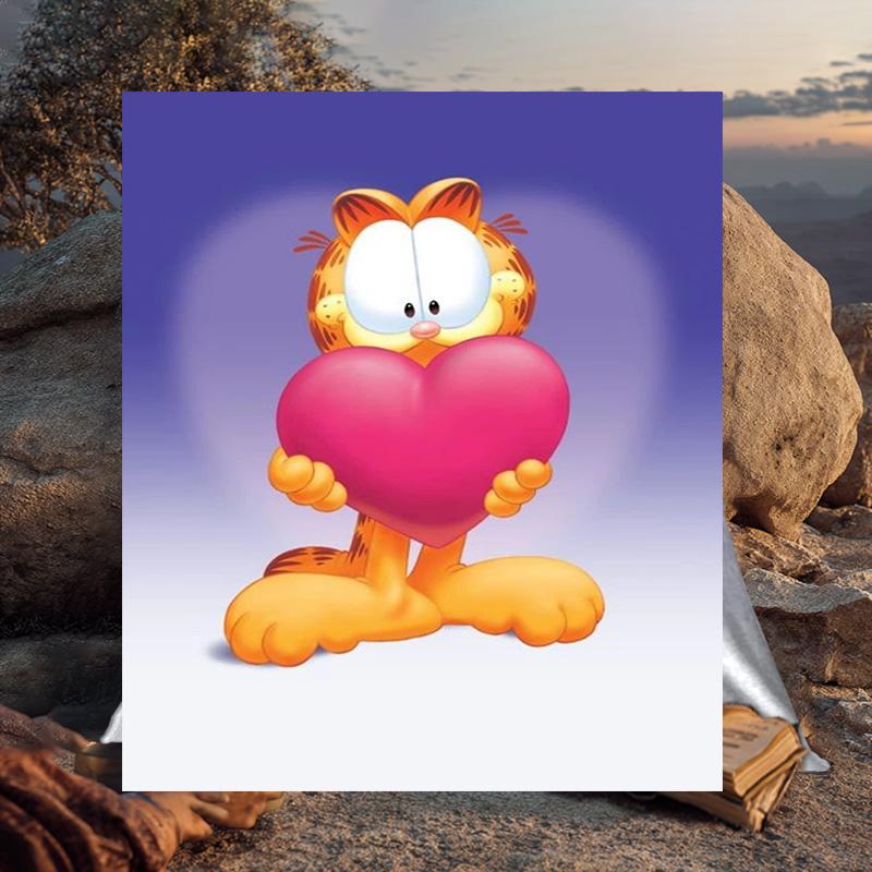 1PC Garfi cat Valentine Heart Flannel Blanket Gift, Suitable for Both Men And Women, Soft Ideal for Beds And Sofa, Birthday Or Christmas Gift