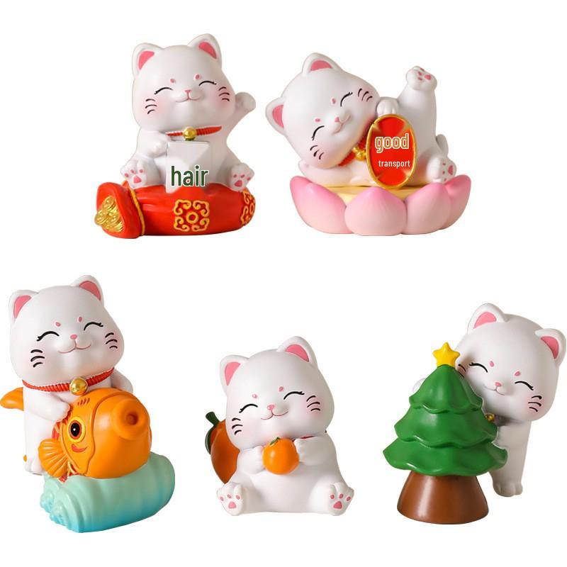 Lucky Cat Ornament for Home, Office, or Car Console
