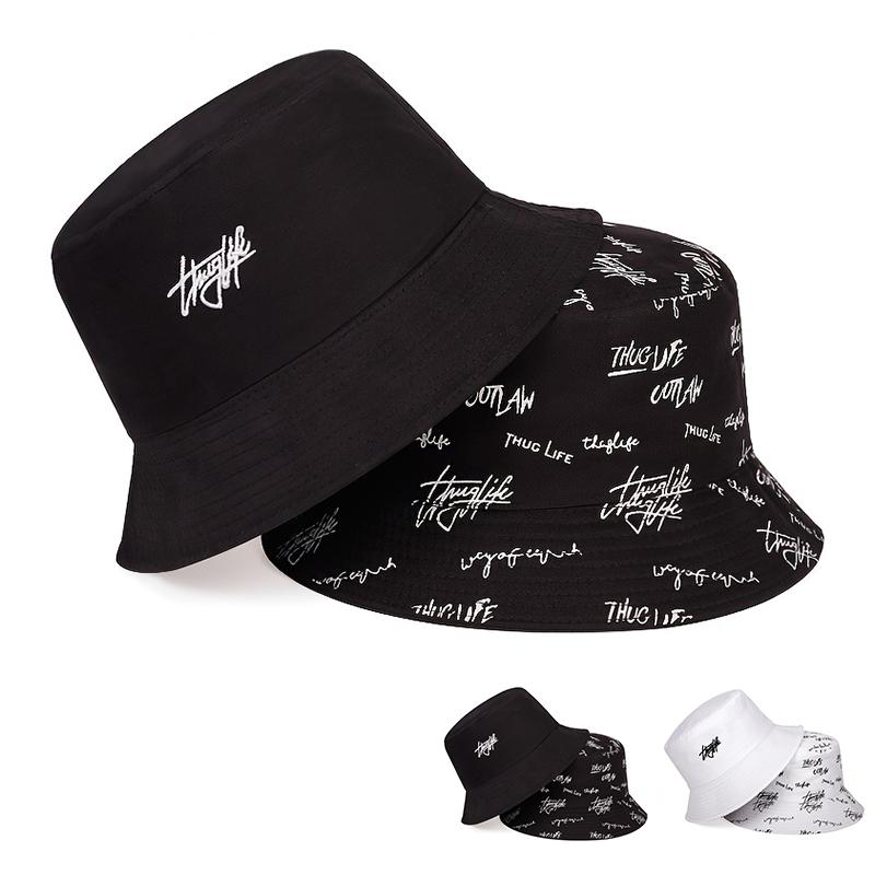 1Pc Summer Fashion Men's and Women's Outdoor Double sided Printed Sunshade Fisherman's Hat