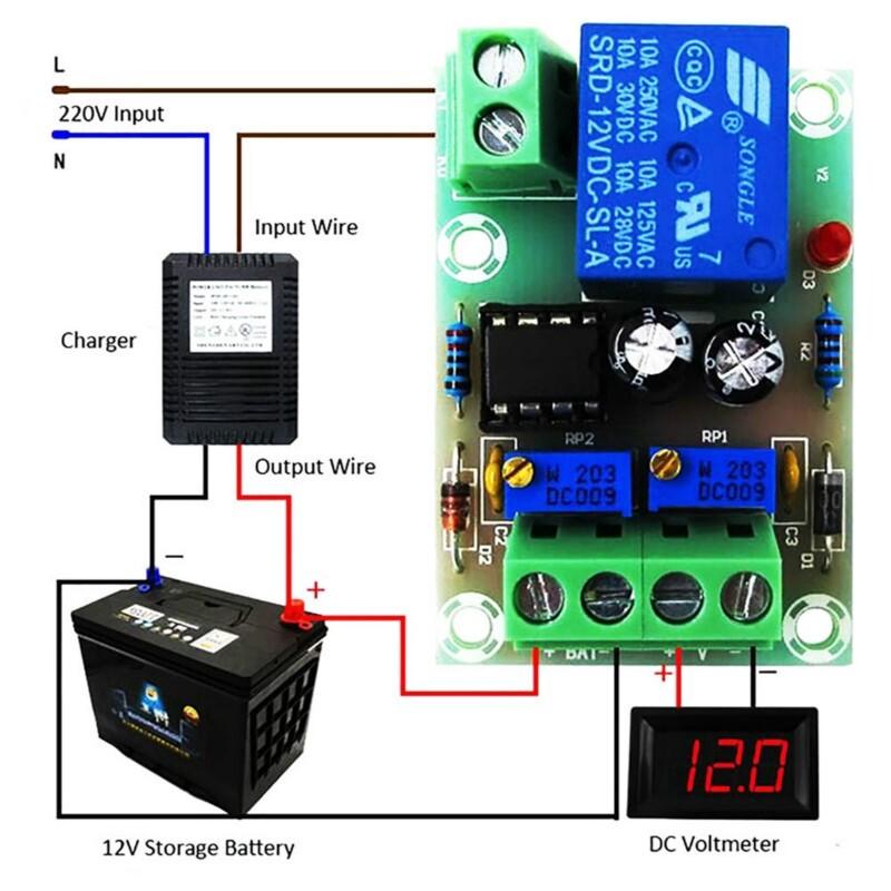 12V Battery Charging Control Board XH-M601 Intelligent Charger Power Control Panel Automatic Charging Power