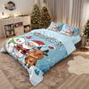 3pcs Merry Christmas Snowman Printed Coreless Bedding Set Dormitory Bedroom Multiple Sizes Holiday Decoration Machine Washable
