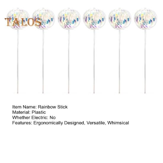3/6Pcs Rainbow Spinner Stick Rainbow Twirler Rainbow Spinner Toy Rainbow Bubble Wand Variable Twirler Stick Rave Toys for Party