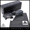 SA106 Men's Retro Vintage Narrow Rectangular Pongee Metal Sunglasses, All Black, 5 12" (140mm) x 1 14" (32mm)