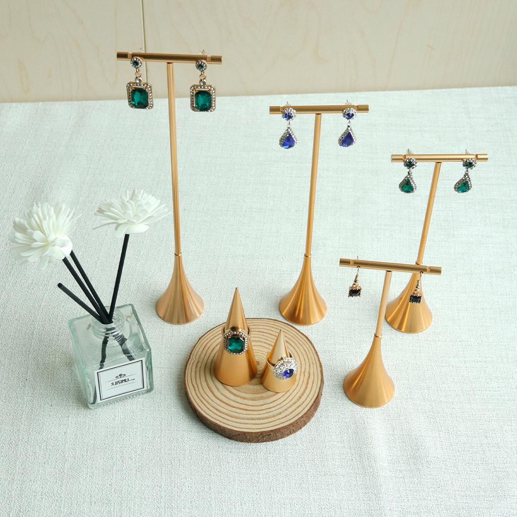 Metal Ear Jewelry T Bar Rack Ear Studs Hanging Tower Storage Shelf Cabinet Window Earring Holder Stand Display Organizer Bracket