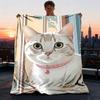 1 Stück Katzenmuster Outdoor Flanelldecke Weiche Ganzjahres Polyester Decke , Perfekt für Picknicks & Reisen , Picknick Zubehör