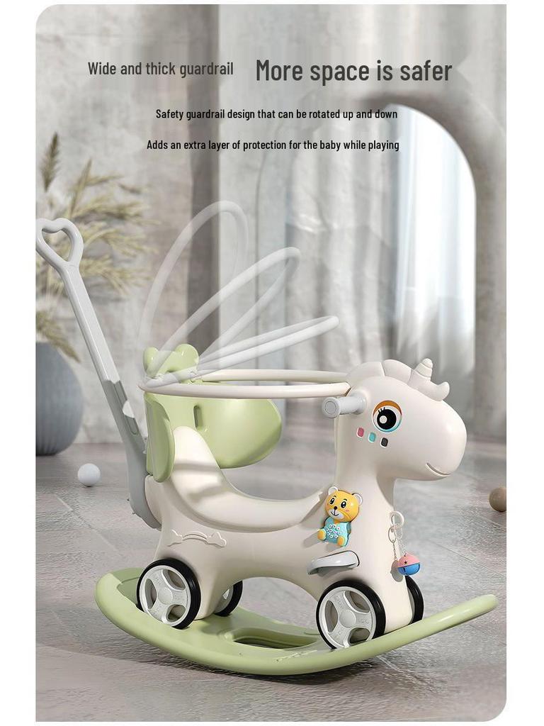 3-in-1 Wooden Rocking Horse & Ride-On Toy: Perfect First Birthday Gift for Boys and Girls