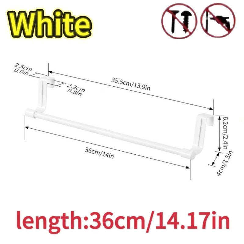 Stainless Steel Bathroom Kitchen Cabinet Rag Shelf Dishcloth Hanger Single Pole Towel Rack Over Door Back Type Hanging Holder