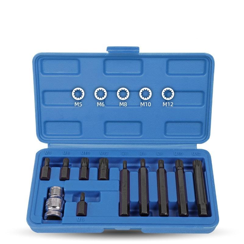 15Pcs 1/2 Drive Hex Bit Socket Set 30/75mm Alloy Steel For Impact Adapter For Automotive Repair DIY Tools