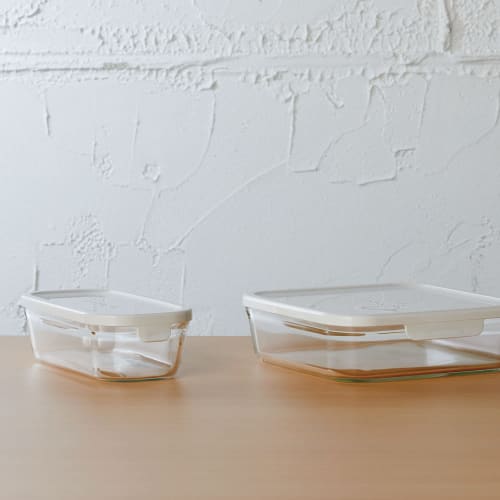 Iwaki Pack & Microwave Shallow Storage Container, Half, 500ml, White, Freezer-Safe, Oven-Safe, Microwave-Safe