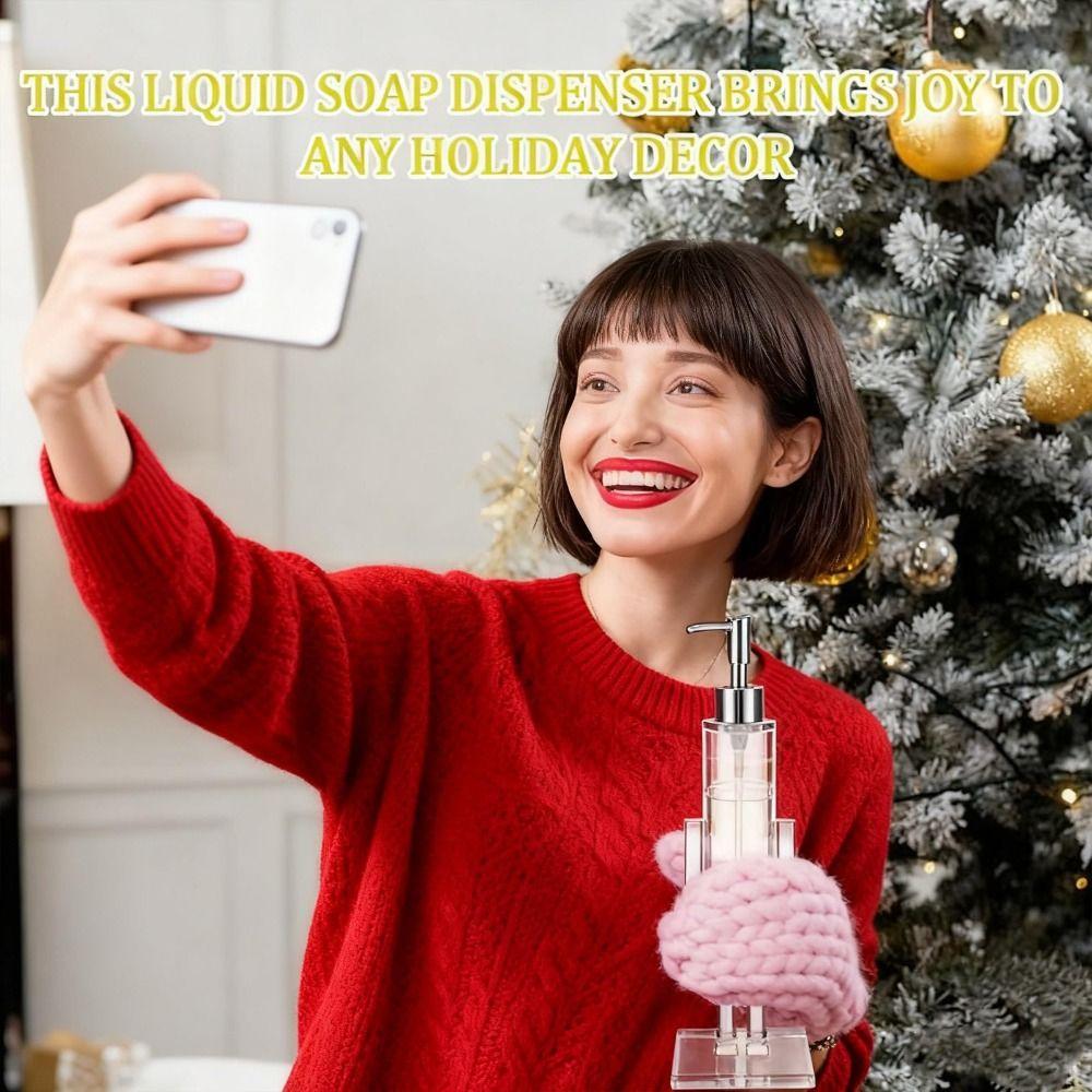 Transparent Nutcracker Soap Dispenser Acrylic Home Kitchen Accessories Decor Festive Wash Liquid Lotion Pump Refillable