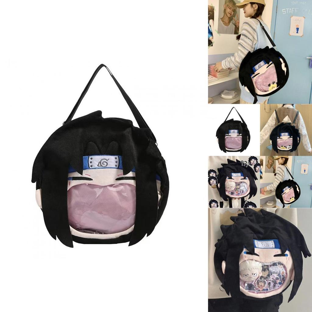 Naruto Uchiha Sasuke Plush Backpack With Large Capacity For Daily Use Teen Gift