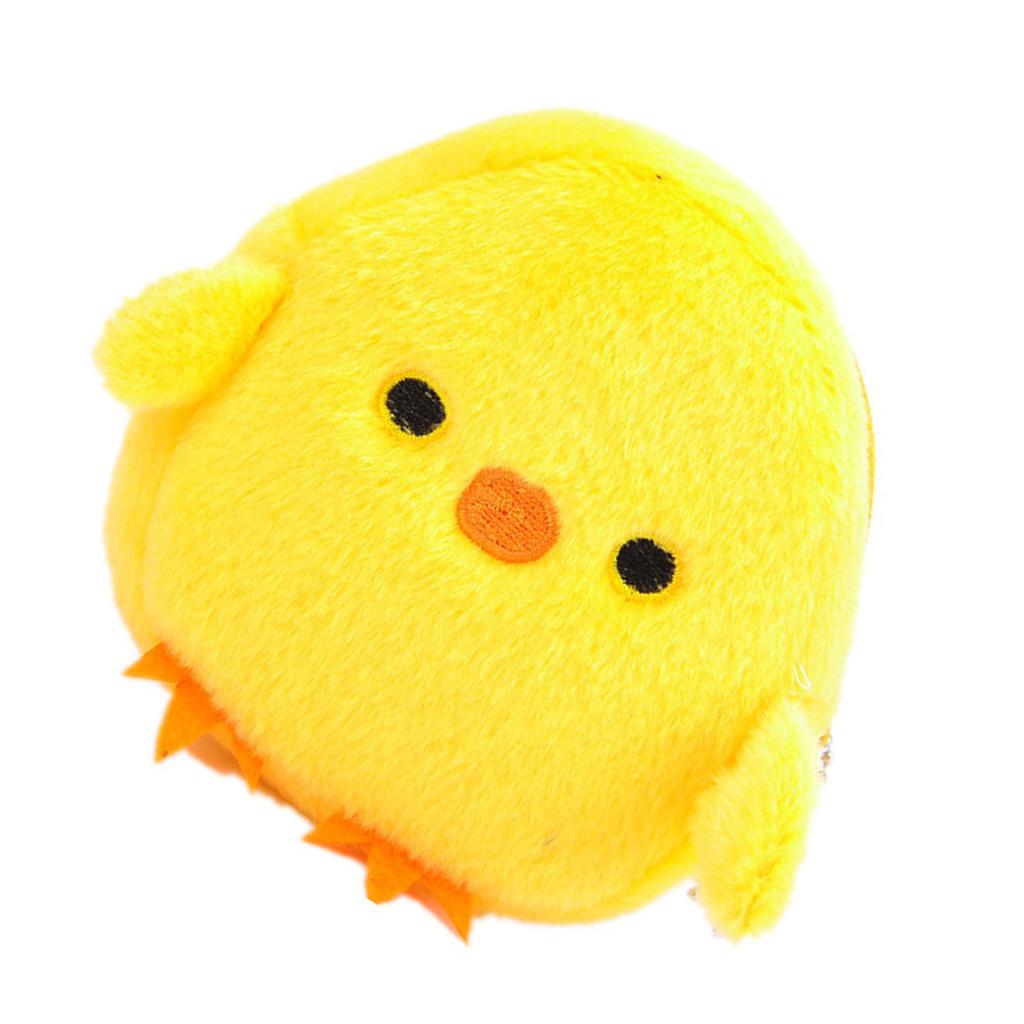 Cute Yellow Chicken Plush Purse Cartoon Pattern Soft Stitching Craftsmanship for Small Accessories Keys Jewelry Earphones Gift for Children Kids