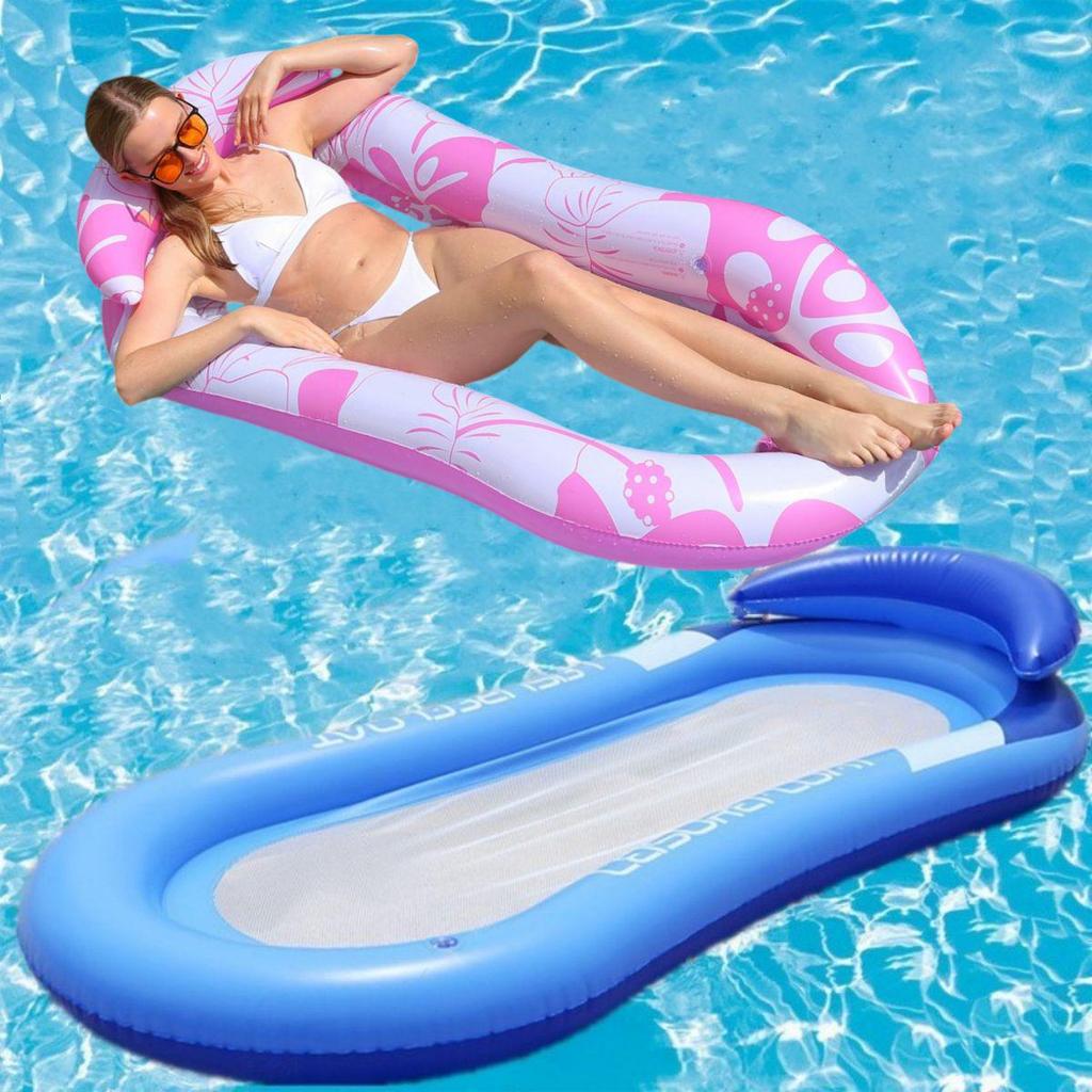 Inflatable Floating Hammock with Armrests & Backrest - Outdoor Mesh Recliner for Adults