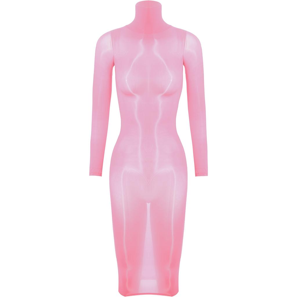 Womens Glossy Bodycon Lingerie Dress High Stretch Fabric Nightclub Attire