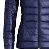 Emporio Armani SS23 Fitted Solid Color Printed Hooded Down Jacket Women Jackets Blue 8NTB14-TN12Z-1554