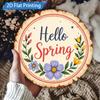 2D Flat 1pc 8X8 Inch Retro Spring Flower Round Metal Wall Decoration-aluminum Retro Pendant, Suitable for Indoor and Outdoor Decoration, Such As