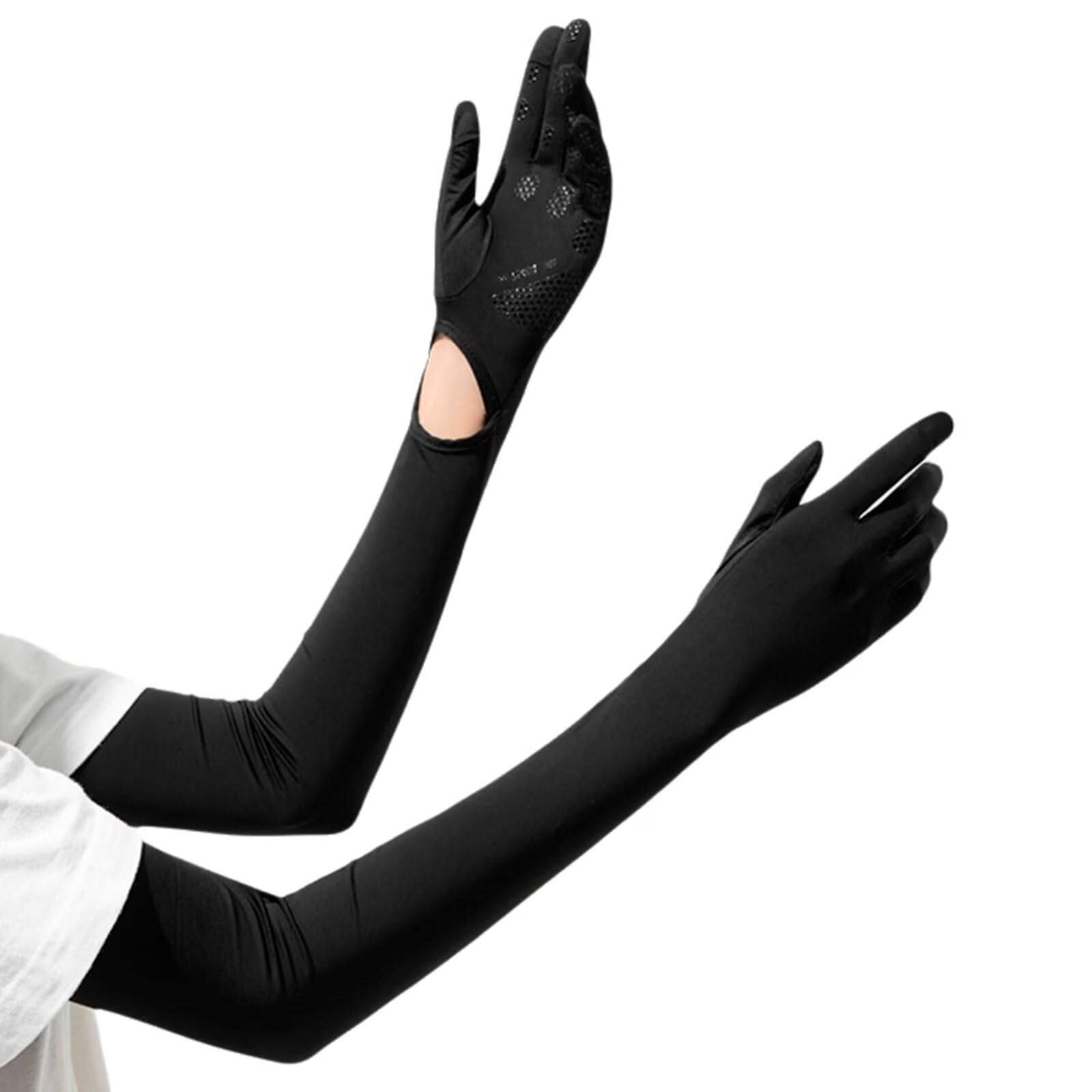 

Рукав длинный смартфон УФ ледяной рукав солнце быстро перчатки для горного УФ рукава чехлы [Vasarhely] женские чехлы, прохладный, длина, с пальцами, совместимый, чёрный